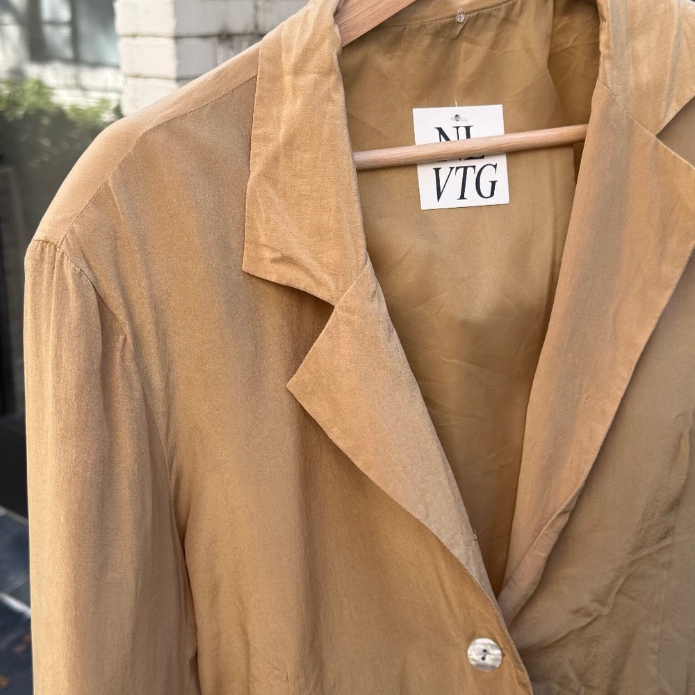 Vintage Tan Blazer w/ Pearl Button